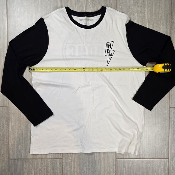 Harley-Davidson Men's Lightning Bolt Slim Fit Baseball Tee 3XL, White 96232-18VM - Picture 6 of 10